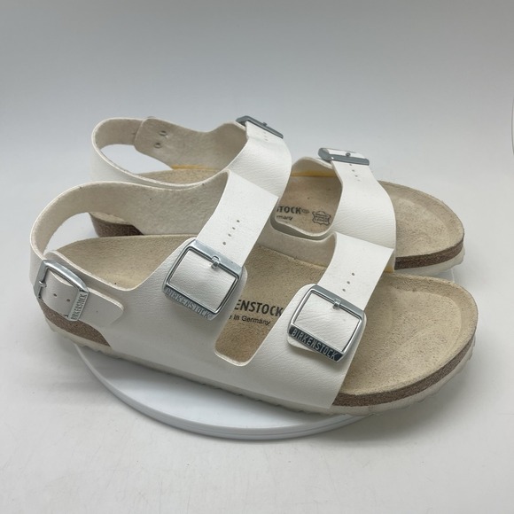 Birkenstock Shoes - Birkenstock Milano Sandals Womens 12 Mens 10 EU 43 White Leather Comfort Shoes